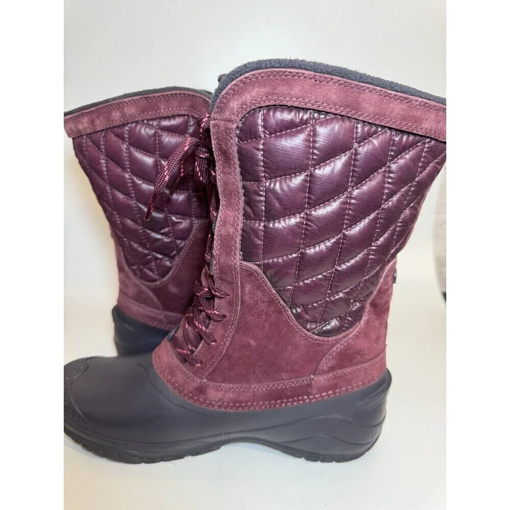 The North Face authentically burgundy waterproof lace-up boots size 9